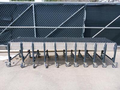 Flexible Gravity Roller Conveyor, 10&ndash;12 ft Expanded Length, 24&ndash;30 in Width, Adjustable Height (Zone1)