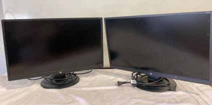 (2) HP V244h 23.8" Monitor, Full HD 1920x1080, VA Panel, HDMI/DVI-D/VGA Inputs ( Powers On )