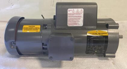 Baldor-Reliance 0.75 HP 1-Phase 115V TEFC Electric Motor w/ Stearns 6 lb-ft Brake 56C Frame - New In Box - ( R8 )