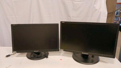 Two Lenovo ThinkVision Computer Monitors: E2223s and MTM 3024-HC1