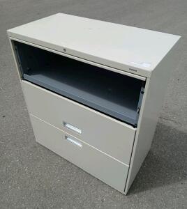 HON 600 Series 3-Drawer Lateral Filing Cabinet, 36" W x 18" D x 39.13" H, Metal, Lockable