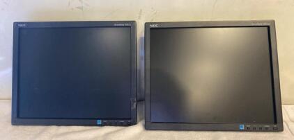 (2) NEC AccuSync AS172 17" LCD Monitor, 1280x1024 Resolution, 5:4 Aspect Ratio, VGA & DVI-D Inputs - ( Power On - No Cords )- ( SP6 )