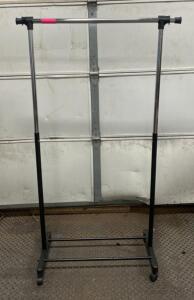 Adjustable Garment Rack with Wheels, 68" Max Height, 36" Width, 22 lb Capacity