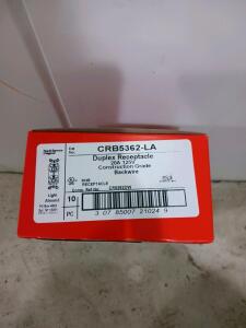 Legrand Pass & Seymour CRB5362-LA Duplex Receptacle, 20A 125V, Light Almond, Box of 10