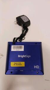 BrightSign HD223 Digital Signage Player, HDMI, Ethernet, microSD, Power Supply, SN: 33E81R002474
