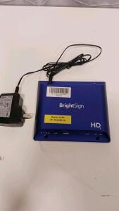 BrightSign HD223 Digital Signage Media Player, HDMI, Ethernet, 12V Adapter, S/N 33EB13002501