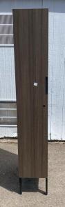 Single Door Woodgrain Laminate Locker, Metal Legs, 72&rdquo;H x 15&rdquo;W, Hanging Hooks, Locking Door
