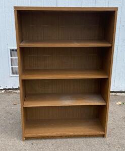 Freestanding Medium Brown 5-Level Wooden Bookcase with Fixed Shelves