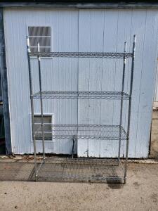 Large 4-Shelf Metal Wire Storage Rack, Chrome, 48"x18"x72", Adjustable Commercial Shelving