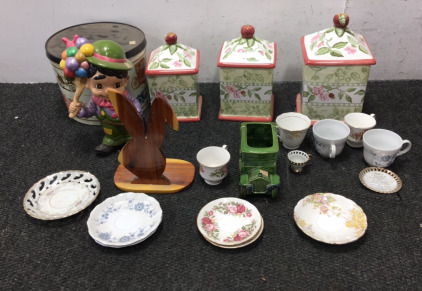 Various Pieces of China, (2) Ceramic Home Decor Pieces