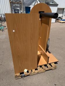 Light Wood Laminate Reception Counter with Privacy Panel & Storage, Approx. 48"x30"x44"