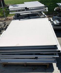 Bulk Raised Cubicle Panels, 24"x48" Steel with Hardware, Used Condition, Pallet Lot