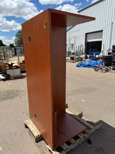 Freestanding Wooden Equipment Cabinet, Cherry Finish, 72"x30"x30", AV/Media Enclosure, Pass-Through Holes