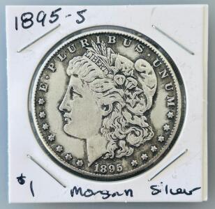 1895-S Morgan Silver Dollar, San Francisco Mint, $1 Coin, 90% Silver, 400,000 Mintage
