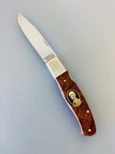 Browning Model 152 Limited Edition Folding Knife, 3.75" Blade, Burl Wood Handle, Lockback