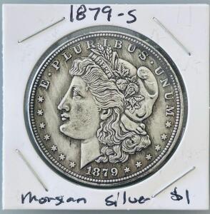 1879-S Morgan Silver Dollar, 90% Silver, San Francisco Mint
