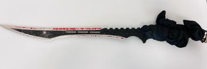 ElitEdge SW-741RD 12.75" Fixed Blade Fantasy Knife, 420C Stainless, Custom Handle Wrap, Sawback
