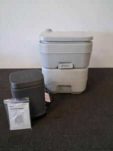 DREO PTC Fan Heater With Remote, 1500W, And Portable Camping Toilet, 5.3 Gal Capacity (Electrical Was Tested Does Work)