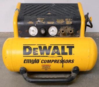 DEWALT Emglo Portable Air Compressor 4 Gallon 2 HP 125 PSI 2 Outlets Roll Cage Design