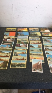 (35) Vintage Post Cards (8) Scenic scenes pull out Post Cards