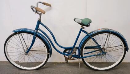 1955 Schwinn Starlet Cruiser Bicycle, 26" Wheels, Single-Speed, Coaster Brake, Blue/White