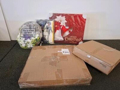 Holiday Decoration Set: 22" Eucalyptus & "He Is Risen" Wreaths, 6FT Inflatable Snowman, Xmas Sign