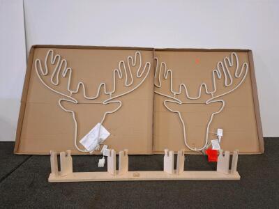 Pottery Barn Moose Neon Wall Light &ndash; Warm White LED, 36" x 33" And rack mount