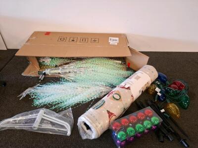 Ruggable Christmas Ornaments Rug Set, 6 Ft Fiber Optic Tree, Outdoor Light Stakes, And Ornaments