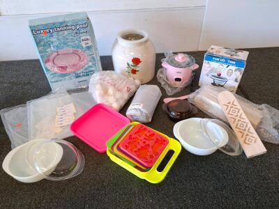 Inflatable Round Pool Floatie, Fondue Set, Small Crock Pot, Kitchenware & More