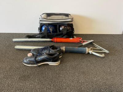Columbia 300 2-Ball Bowling Set With Galaxy 300, Brunswick Ball, Etonic Shoes & 2 Manual Fuel Transfer Hand Pumps