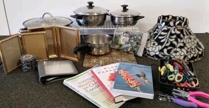 Simply Ming Steamer Set, Fiskars Scissors, Tiffany-Style Lampshade, And Books