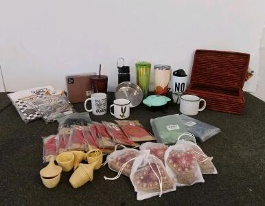 Woven Storage Box, Starbucks Tumbler, Heart Ornaments, Mini Waffle Maker, And More