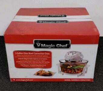 Magic Chef EWGC12W3 3-Gallon Glass Bowl Convection Oven, 1200W, ETL Listed, 120V
