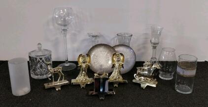 Glass & Crystal Decor, 5 Gold Metal Christmas Stocking Holders