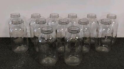 Kerr Self-Sealing Wide Mouth Half-Gallon Mason Glass Jars, Clear, 64 Oz