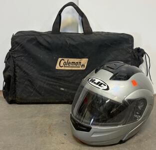 Coleman 2-Burner Pressure Regulated Propane Stove With Bag & HJC XL Full Face DOT Helmet