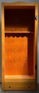 Pine Wood 6-Gun Cabinet with Lower Storage Drawer
