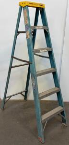 Werner 6006 6-Ft Fiberglass Step Ladder, Type I, 250 lb Capacity, Heavy Duty, OSHA Rated
