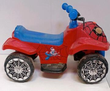 Marvel Spider-Man 6V Kids Ride-On Quad ATV, 1.5 Mph, 44 lb Capacity, Age 18-30 Months