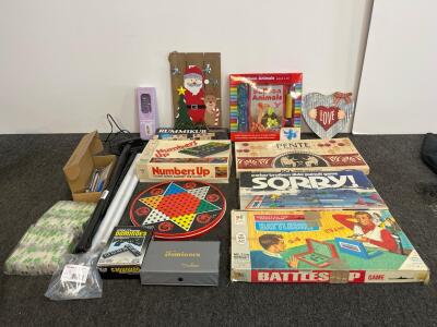 large board game anf household items lot
