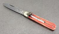 Boker Tree Brand Classic 712 Lockback Folding Knife, Red Jigged Bone Handle, Solingen Germany