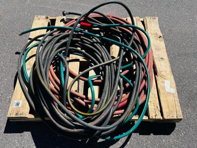 Assorted Industrial and Garden Hoses, 6 pcs, 25-75 ft x 5/8-3/4 in, Rubber/Vinyl, Threaded Ends