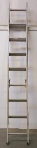 Aluminum 8-14 ft Extension Ladder, 9 Rungs, Slip Resistant Feet, 225 lb Load Capacity