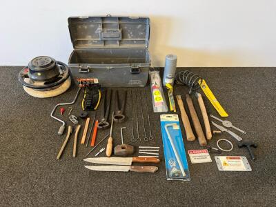 Plano Tool Brute Box with 27-Piece Farrier and Hand Tool Set &ndash; Hammers, Rasps, Nippers, Accessories (Electrical Was Tested Does Work)