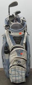 TaylorMade Cart Golf Bag With Mixed Set of 5 Irons (Tour Edge, Cleveland, Tiger Shark)