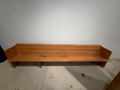Solid Oak Church Pew, 12 ft Length, Seats 5-6 Adults