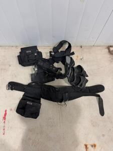 Boulder Bag Carpenter Pro Tool Belt Set, 6-Pouch, Black, Padded Suspenders, USA Made