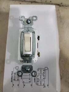 Pass & Seymour CS20AC1-LA 20A Single Pole Commercial Light Switch, Light Almond, Box of 10