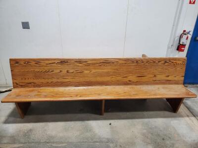 Solid Oak Church Pew Bench, 6Ft, Medium Oak Finish, Traditional Design
