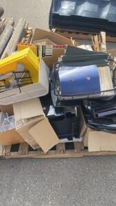 Bulk Office Supplies Lot &ndash; Hanging File Folders, Desk Trays, Bins, Organizers, Books, 75 lbs, 2 Pallet